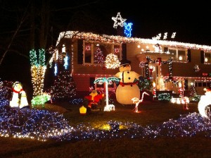 Houses decorated crazy for Christmas